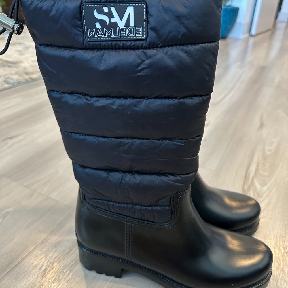 Sam Edelman Black Snow Boots - Size 9M, Waterproof with Fleece Lining